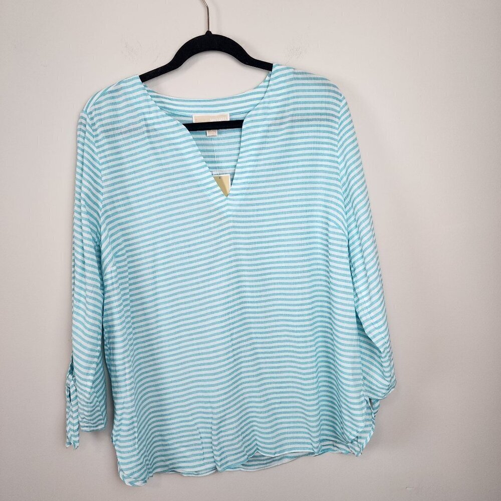 Michael by Michael Kors sz XL women summer top blouse stripes